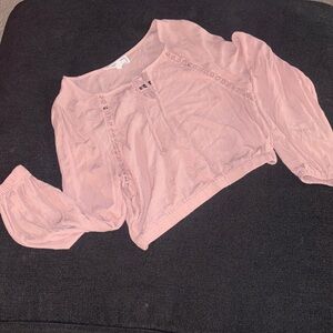 Hippie Rose Dusty Pink Lace Blouse Medium